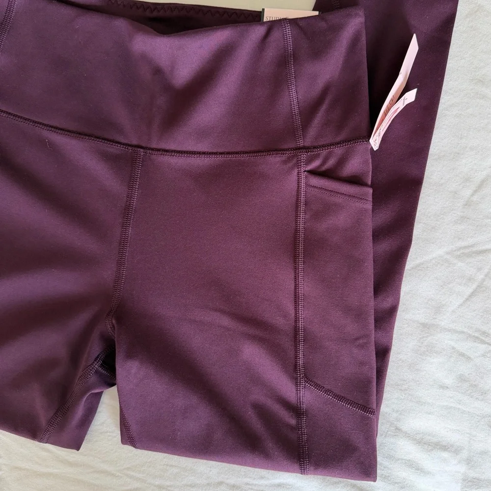 Victoria's Secret Studio 7/8 Legging | High Rise Burgundy Workout Size 8 NWT Y2K - Picture 8 of 12